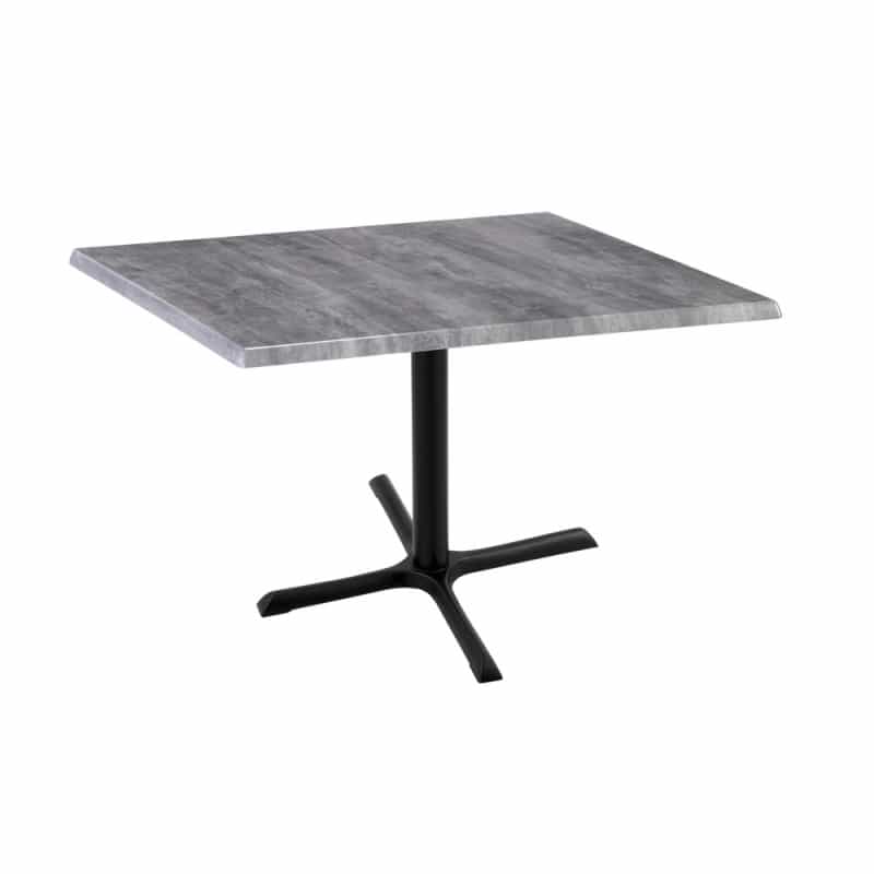 Indoor/Outdoor 30" Tall Od211 Black Table Base With 30" X 30" Foot And 36" X 36" Square Indoor/Outdoor Greystone Top By The Holland Bar Stool Co