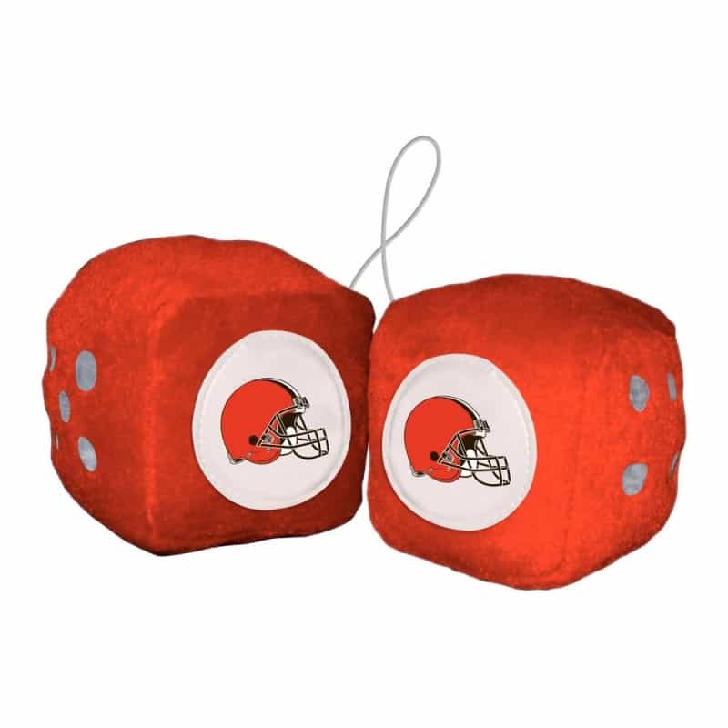 Cleveland Browns Team Color Fuzzy Dice Decor 3" Set