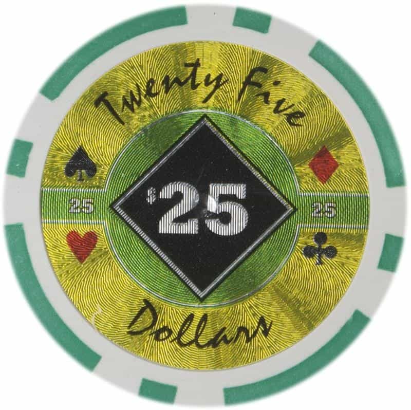 Black Diamond Series Poker Chips 14 Gram - $25 Sold By The Roll 25 Pcs Per Roll