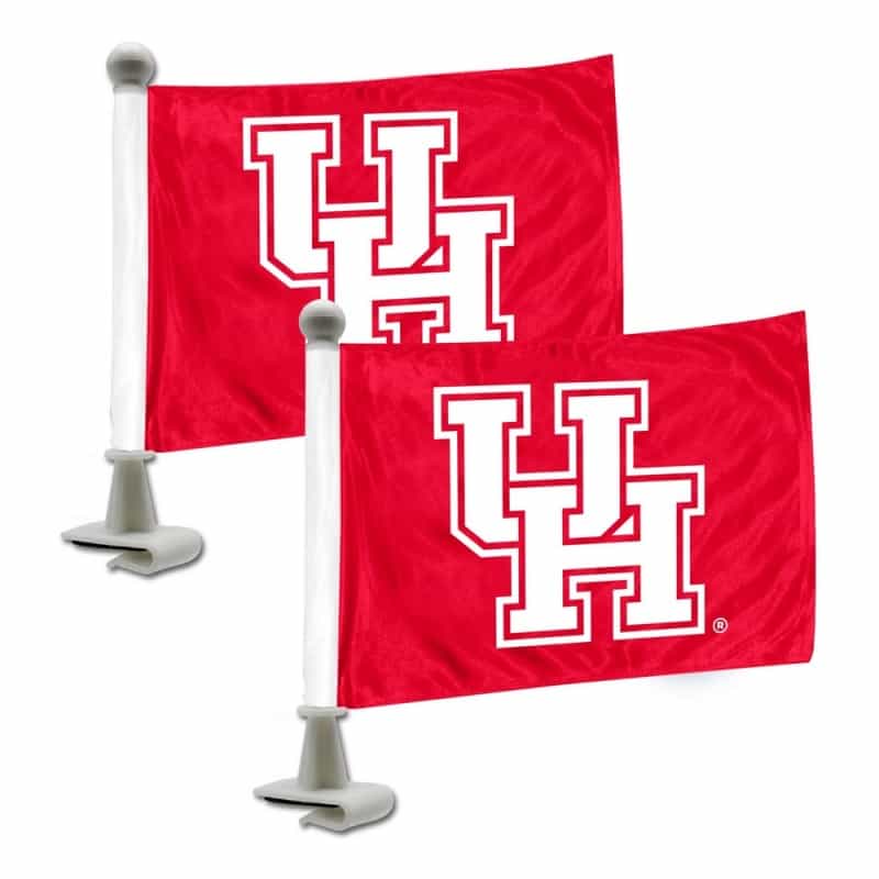 Houston Cougars Ambassador Car Flags - 2 Pack Mini Auto Flags, 4In X 6In