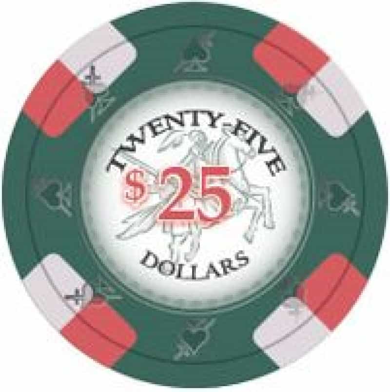 Poker Knights Series Clay Poker Chips 13.5G Roll Of 25 Chips - $25