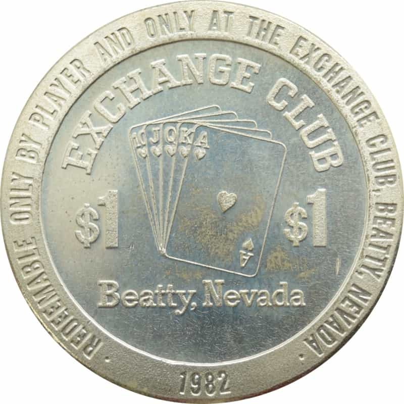 Exchange Club Casino Beatty Nv $1 Token 1982
