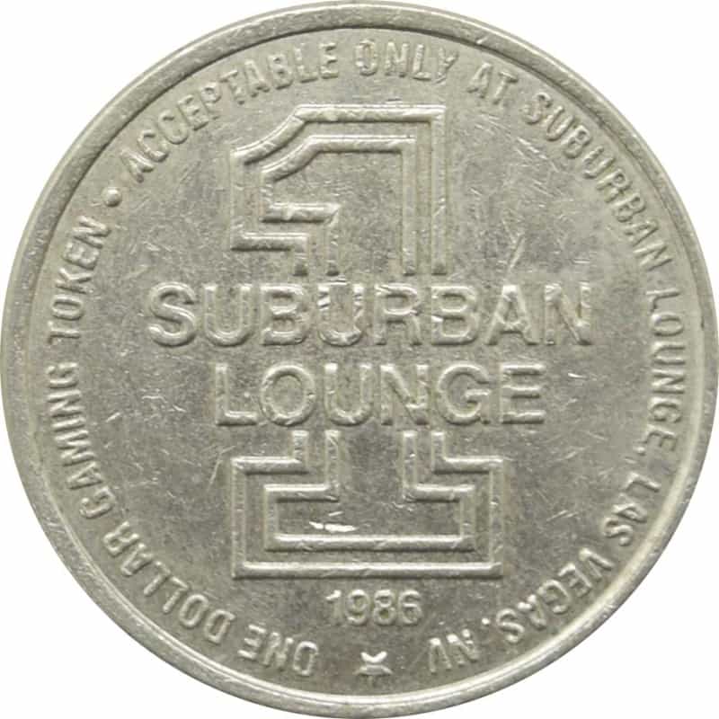 Suburban Lounge (West) Casino Las Vegas Nevada $1 Token 1986
