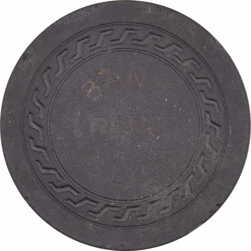 Bank Club Casino Reno Nevada $1 Cracked Chip 1935