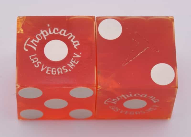Tropicana Casino Las Vegas Nevada Pair Of Dice Crystalized 1970s