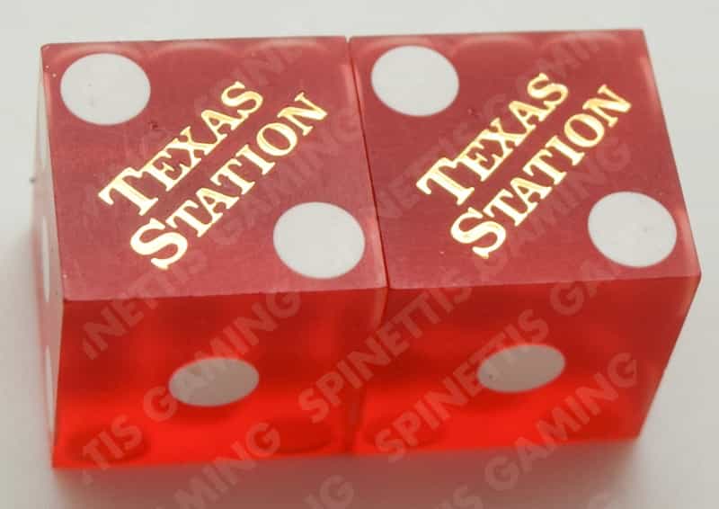 Texas Station Casino Las Vegas Nevada Red Sanded Pair Of Dice