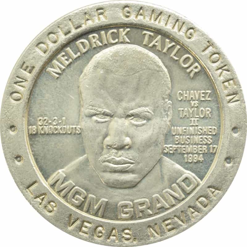 Mgm Grand Casino Las Vegas Nevada $1 "Meldrick Taylor" Token 1994
