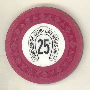 Horseshoe Club Casino Las Vegas Nevada 25 Cent Chip 1953