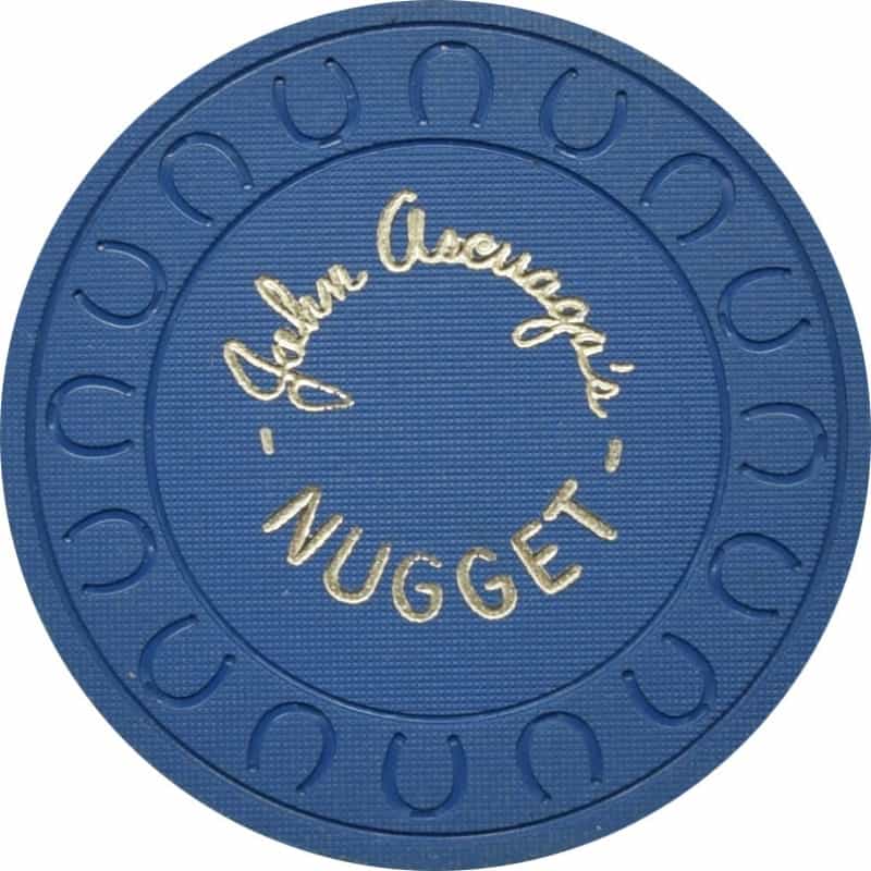 John Ascuaga's Nugget Casino Sparks Nevada Blue Roulette Chip 1970s