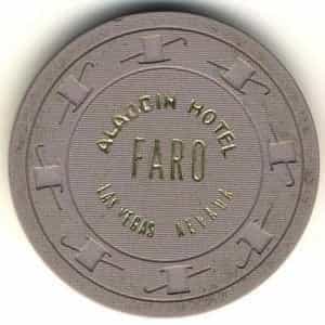 Aladdin Casino Las Vegas Nevada Gray Faro Chip 1970