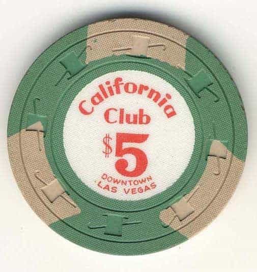 California Club Casino Las Vegas Nevada $5 Chip 1961