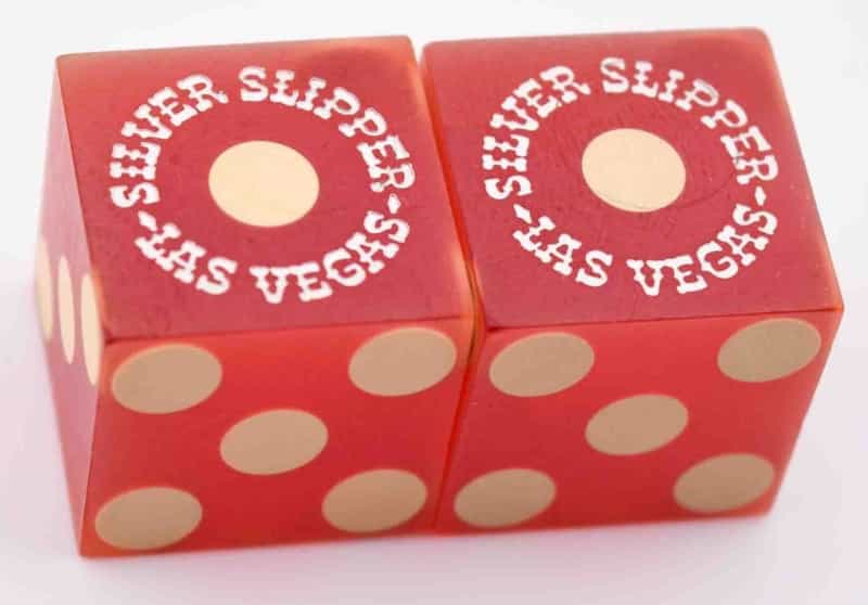 Silver Slipper Casino Las Vegas Nevada Dice Pair Red