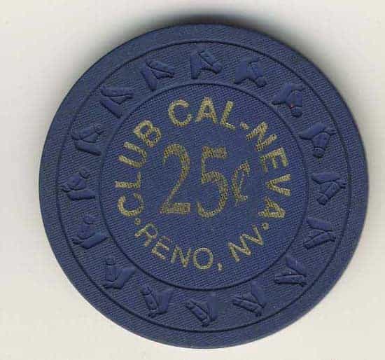 Club Cal-Neva Casino Reno Nevada 25 Cent Chip 1970s