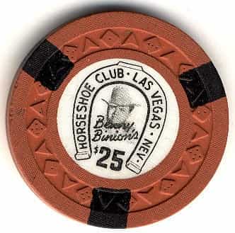 Horseshoe Club Casino Las Vegas Nevada $25 Chip 1953