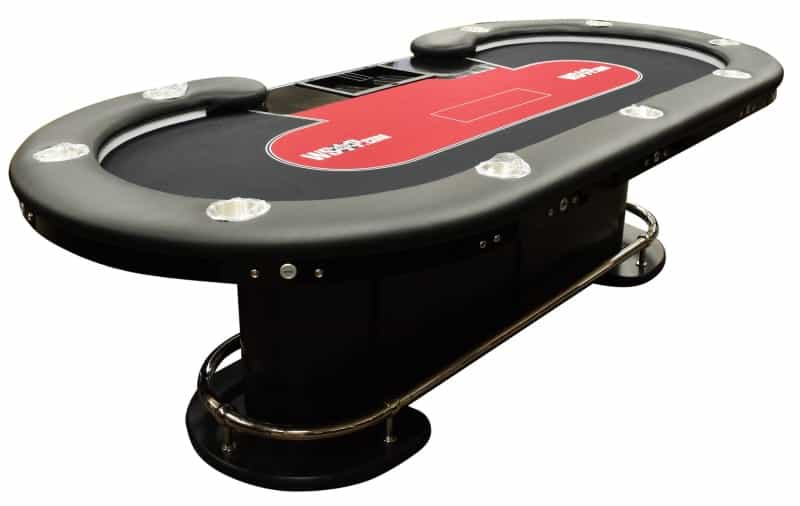 102" Executive Poker Table With Dealer Position, Pedestal Legs, Usb Ports And Led Lighting