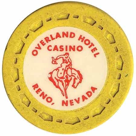 Overland Hotel Casino Reno Nevada Yellow Roulette Chip 1968