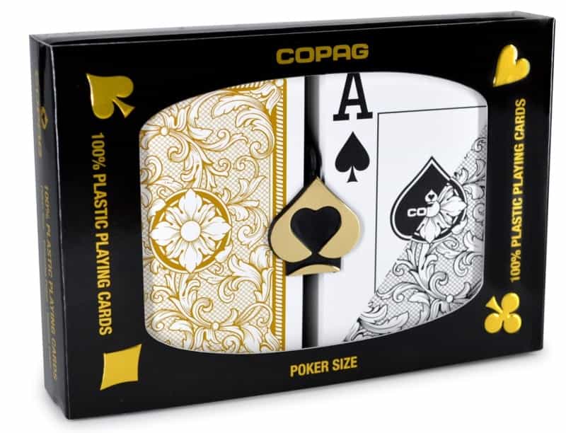 Copag Legacy Plastic Poker Size Jumbo Index Black/Gold Double-Deck Set