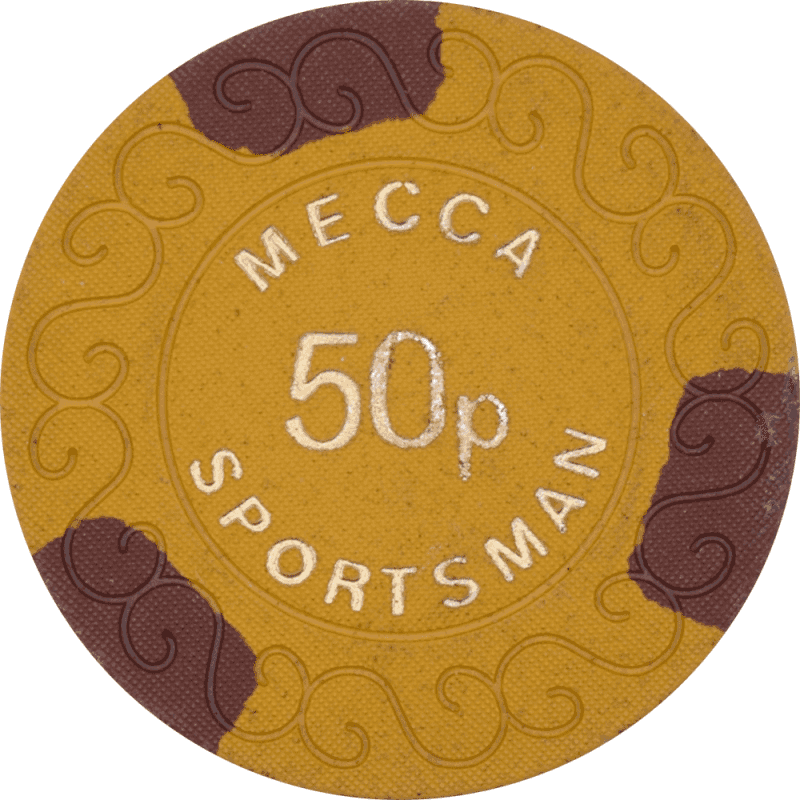 The Sportsman Casino London United Kingdom Uk 50P Scroll Chip
