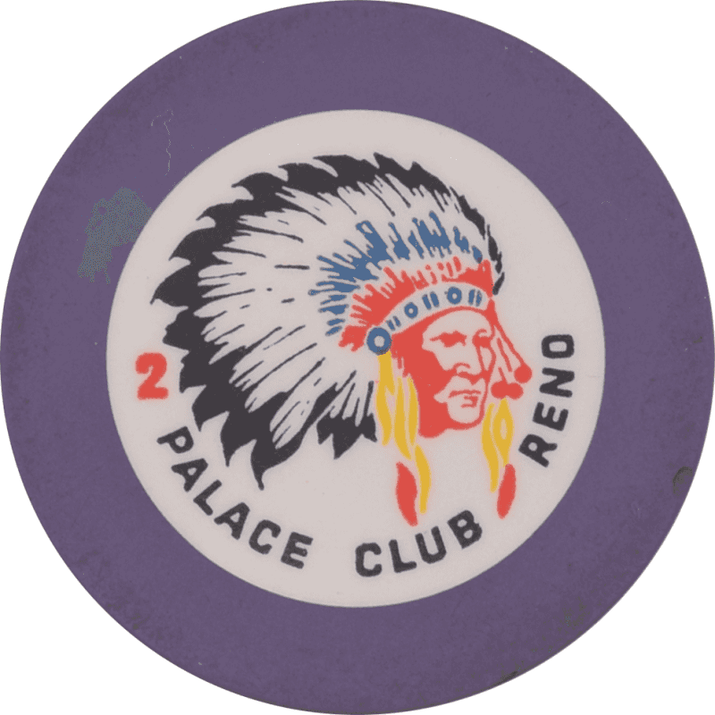 Palace Club Casino Reno Nevada Purple Roulette 2 Chip 1930s