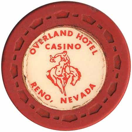 Overland Hotel Casino Reno Nevada Red Roulette Chip 1968