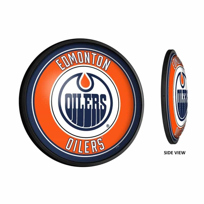 Edmonton Oilers: Round Slimline Illuminated Wall Sign