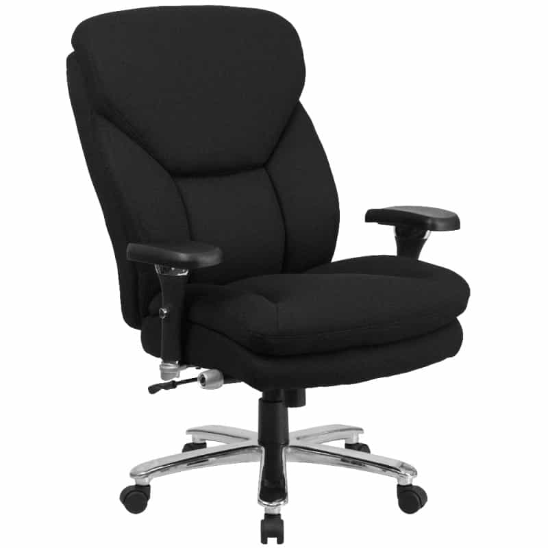 Hercules Series 24/7 Intensive Use Big & Tall 400 Lb. Rated Black Fabric Executive Ergonomic Office Chair With Lumbar Knob