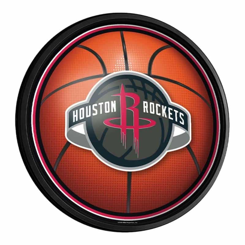 Houston Rockets: Basketball - Round Slimline Lighted Wall Sign