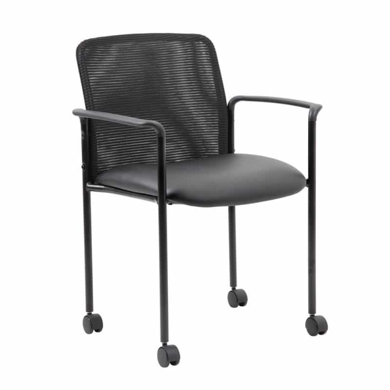 Boss Mesh Guest Chair With Casters, Black