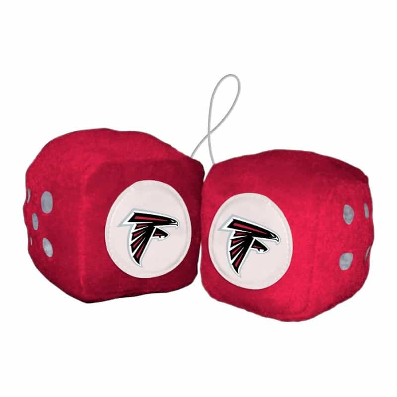 Atlanta Falcons Team Color Fuzzy Dice Decor 3" Set