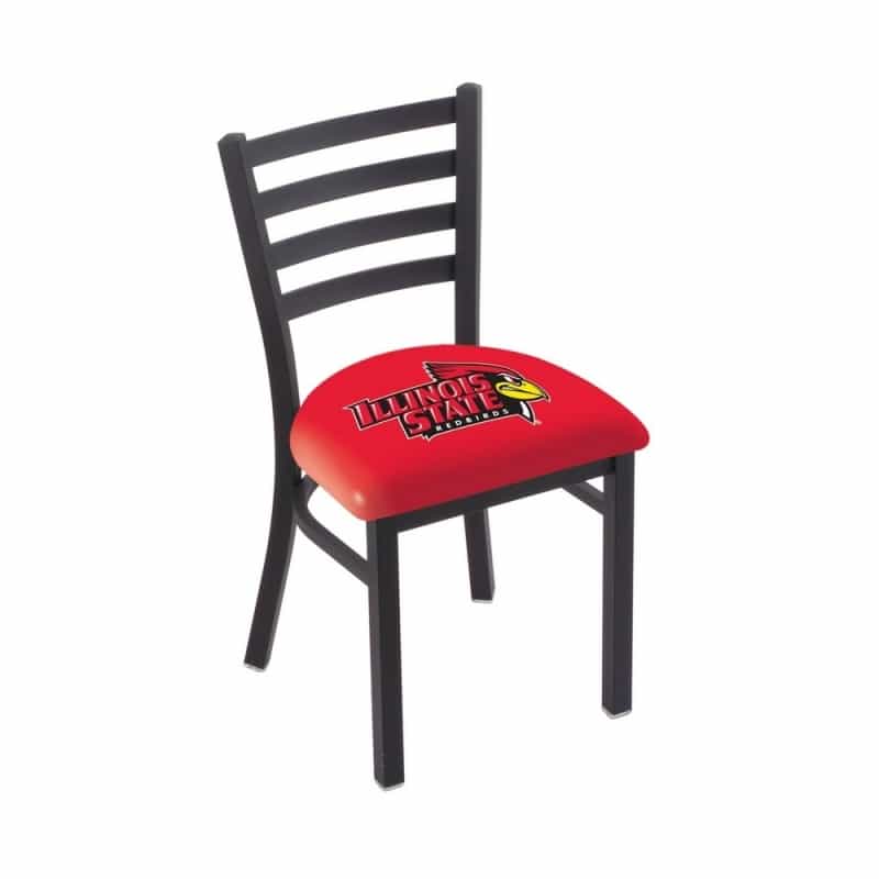 L00418 Black Wrinkle Illinois State Stationary Chair With Ladder Style Back By Holland Bar Stool Co
