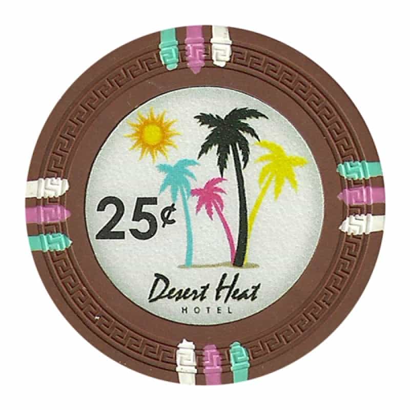 Desert Heat Series 13.5 Gram Poker Chips - $0.25 Sold By The Roll Of 25Pcs