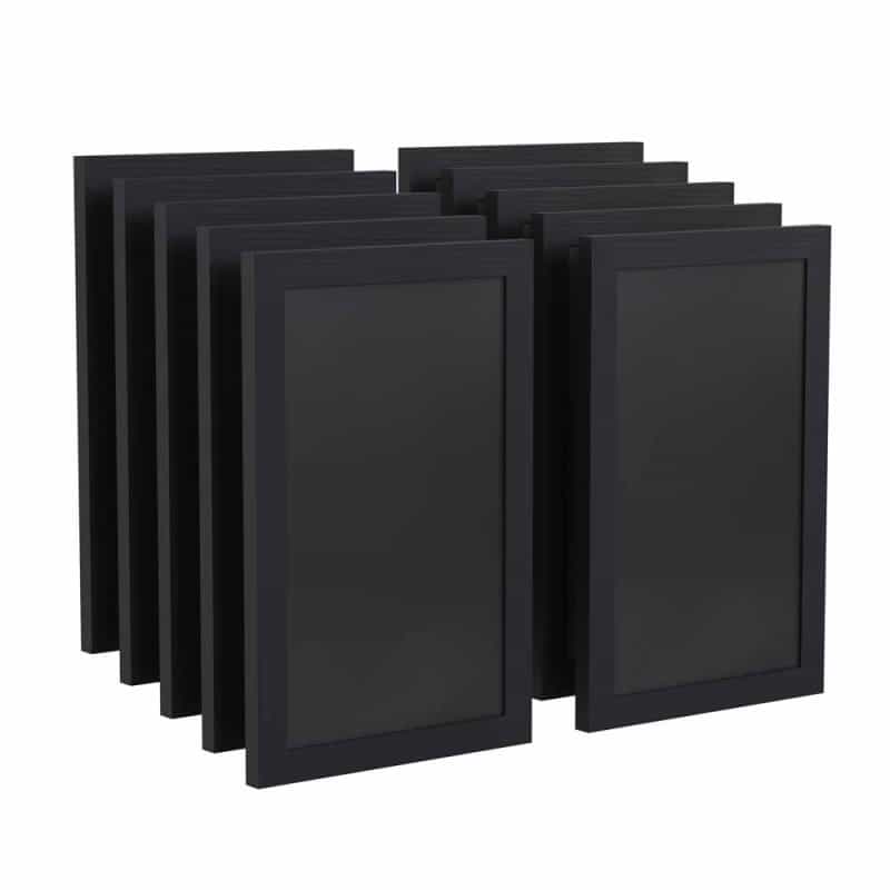 Canterbury 11" X 17" Black Wall Mount Magnetic Chalkboard Sign, Hanging Wall Chalkboard Memo Board For Home, School, Or Business, Set Of 10