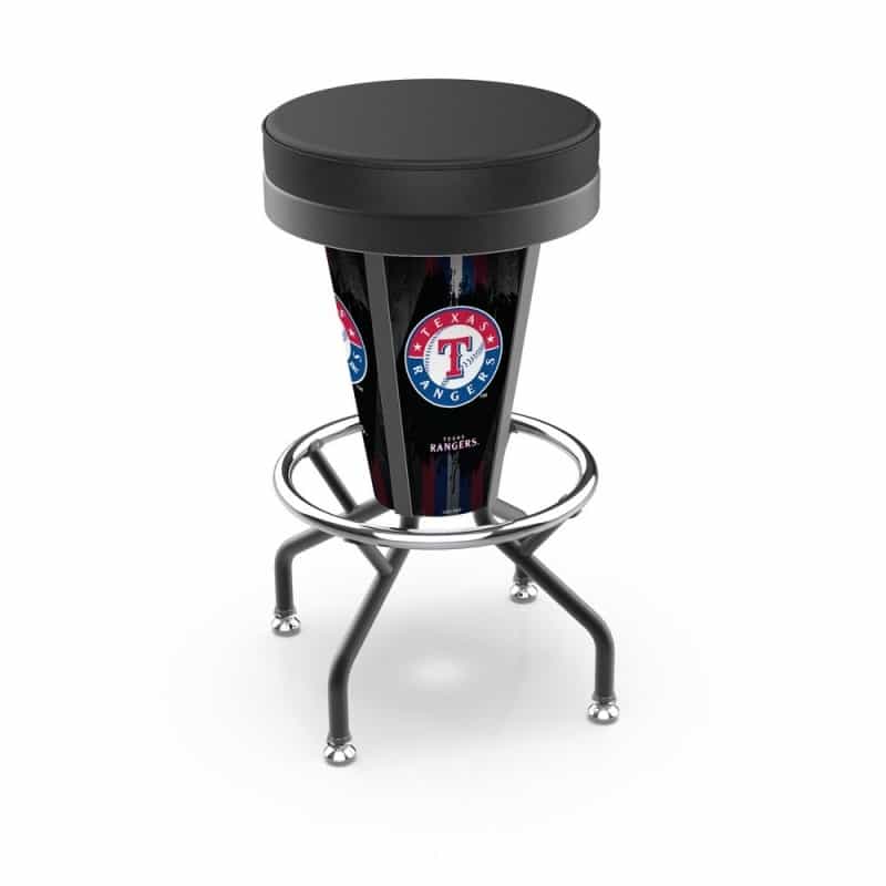 L5000 Texas Rangers 30" Lighted Bar Stool With Black Wrinkle Finish By Holland Bar Stool Co