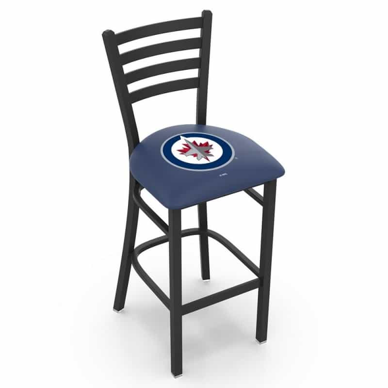 L004 Winnipeg Jets 25" Stationary Counter Stool With Black Wrinkle Finish