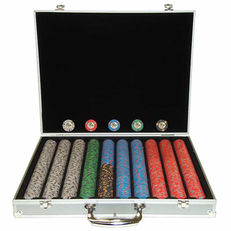 1000 10G Desert Sands Casino Poker Chips W/Aluminum Case