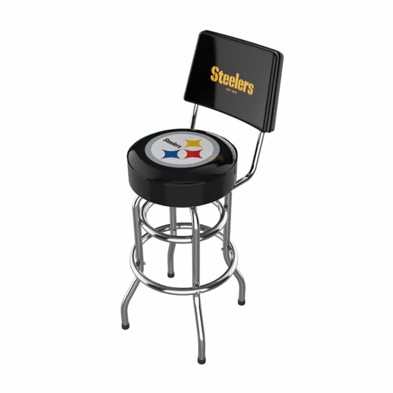 Pittsburgh Steelers Chrome Barstool W/ Back