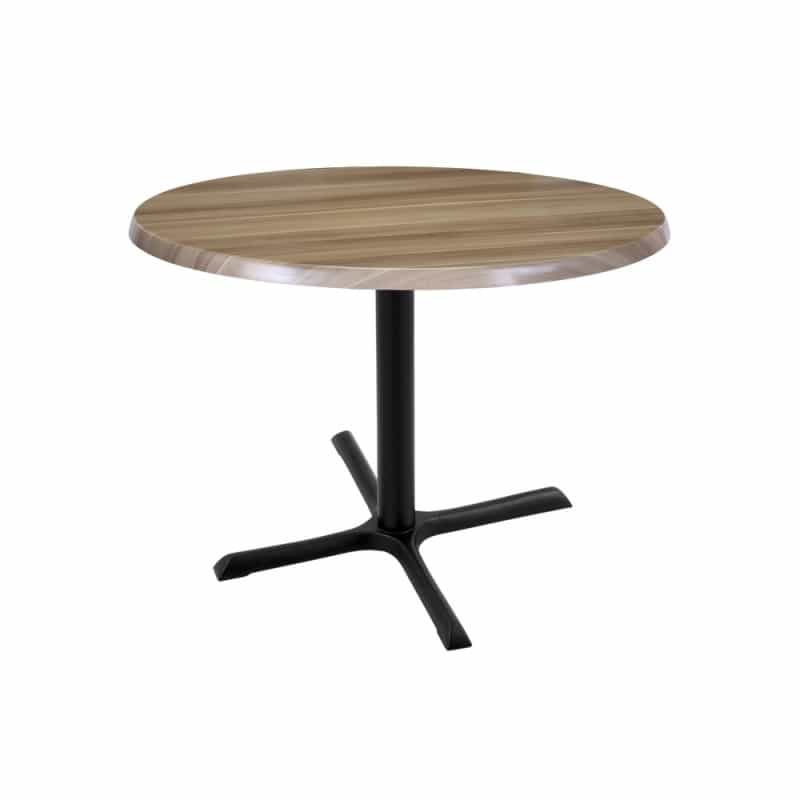 Indoor/Outdoor 30" Tall Od211 Black Table Base With 30" X 30" Foot And 30" Diameter Indoor/Outdoor Natural Top By The Holland Bar Stool Co