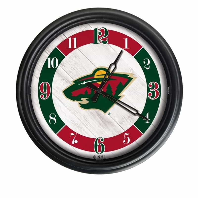 Minnesota Wild Indoor/Outdoor Led Wall Clock By Holland Bar Stool Co