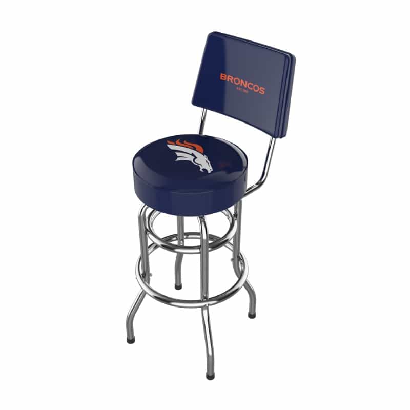 Denver Broncos Chrome Barstool W/Back