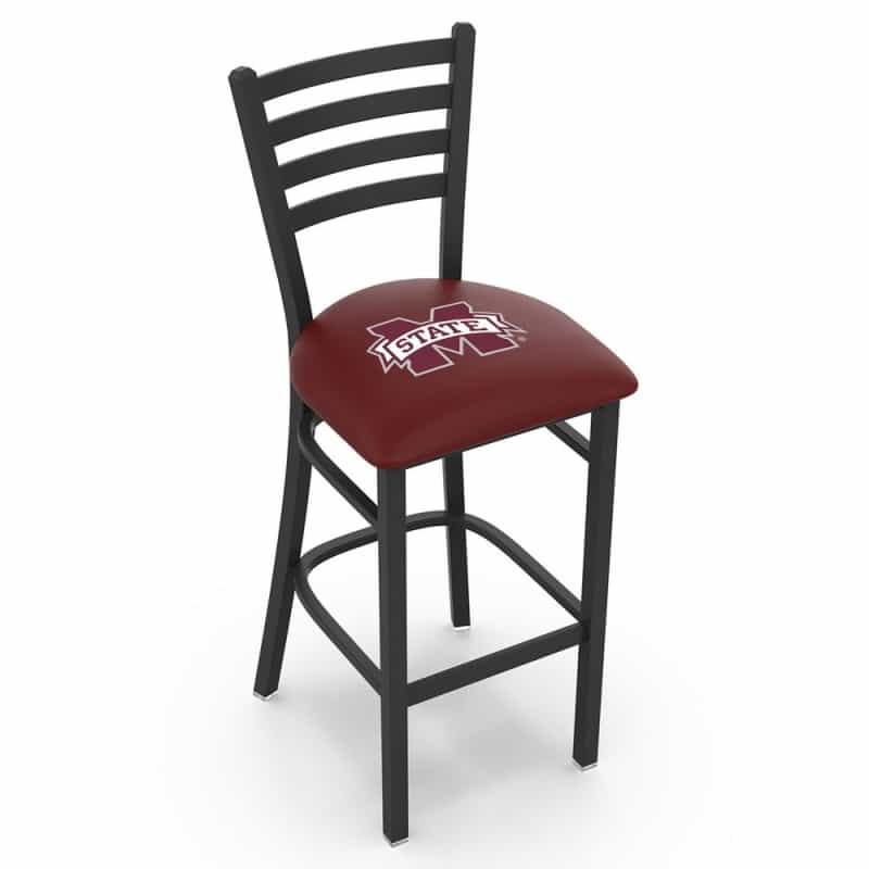 L004 Mississippi State 25" Stationary Counter Stool With Black Wrinkle Finish