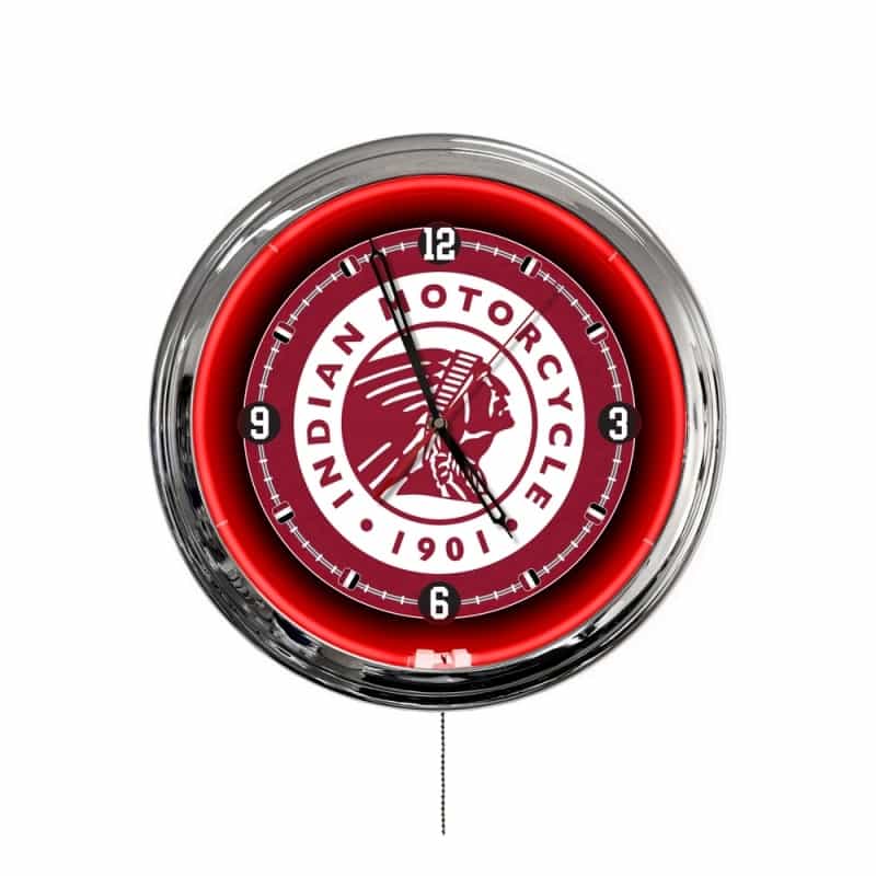 Indian Motorcycle (Head) 16" Led Wall Clock