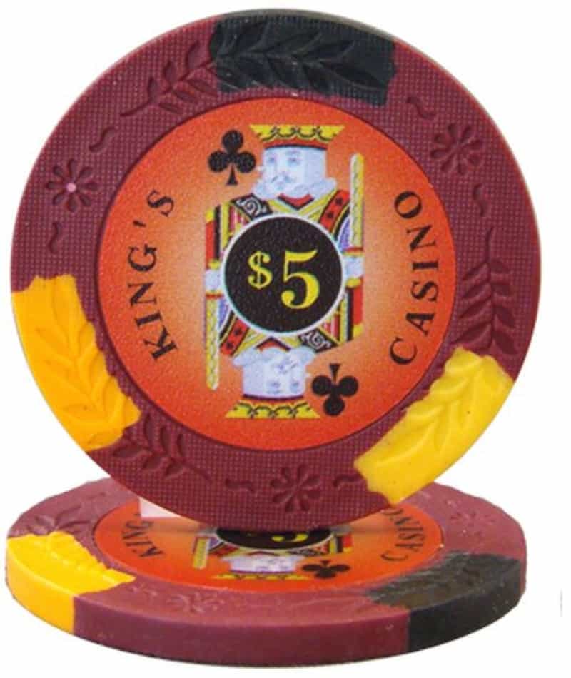 King's Casino Series 14 Gram Pro Clay - $5 Sold By The Roll 25 Pcs. Per Roll