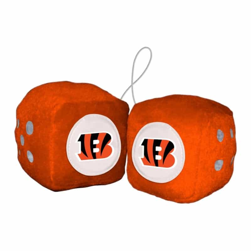 Cincinnati Bengals Team Color Fuzzy Dice Decor 3" Set