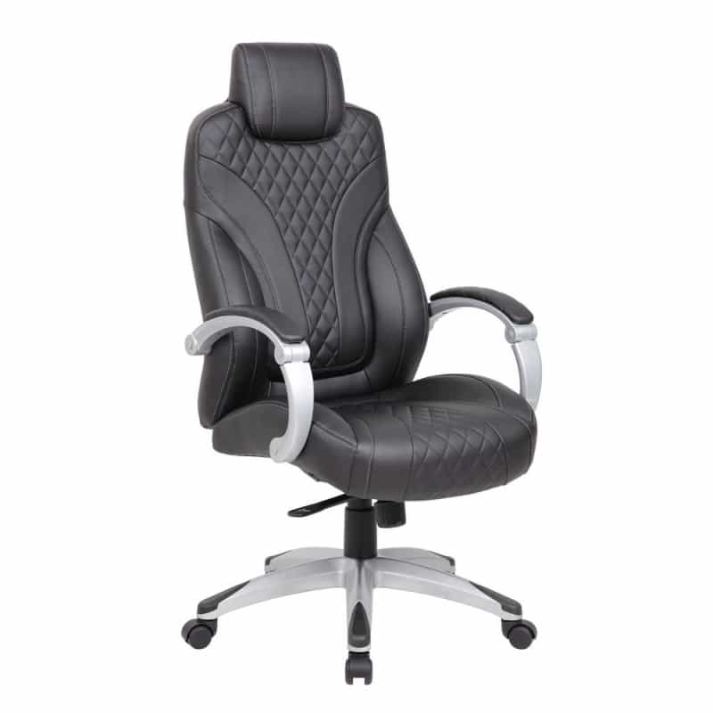 Boss Hinged Arm Executive Chair With Synchro-Tilt In Black