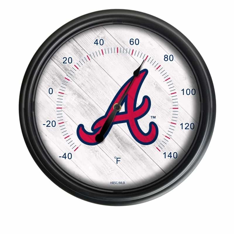 Atlanta Braves Indoor/Outdoor Led Thermometer Cover By Holland Bar Stool Company