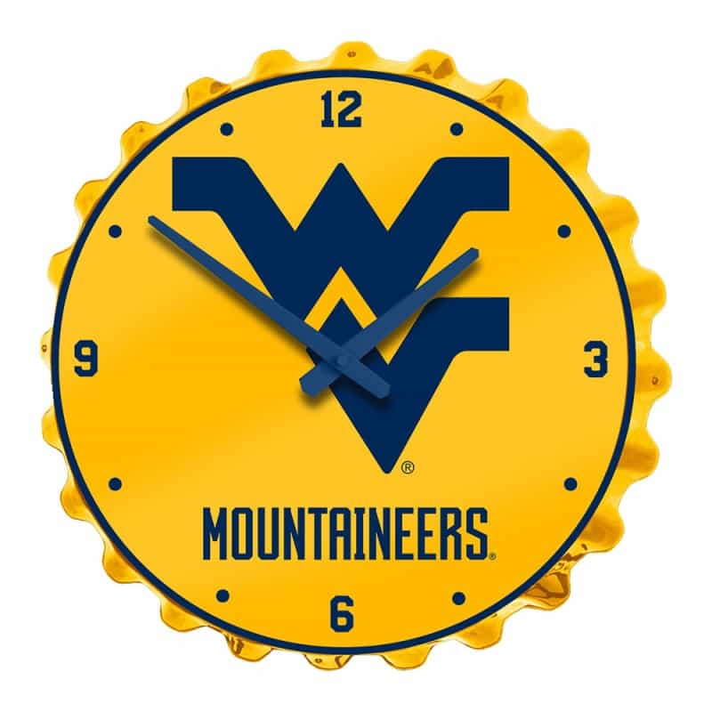 West Virginia Mountaineers: Bottle Cap Wall Clock