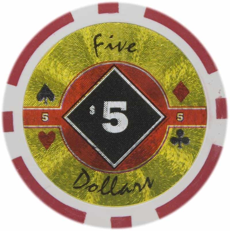 Black Diamond Series Poker Chips 14 Gram - $5 Sold By The Roll 25 Pcs Per Roll