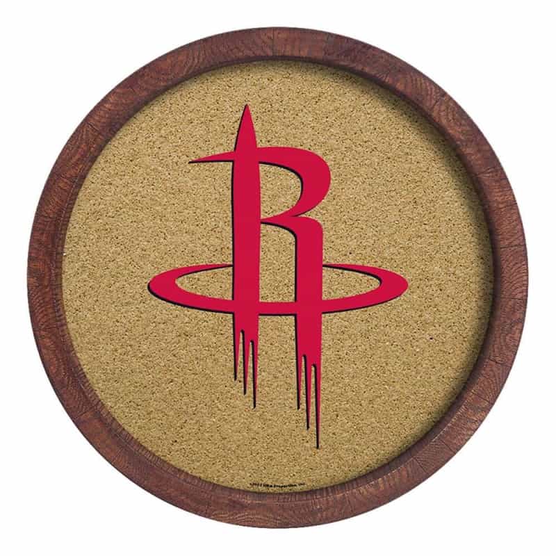 Houston Rockets: "Faux" Barrel Framed Cork Board