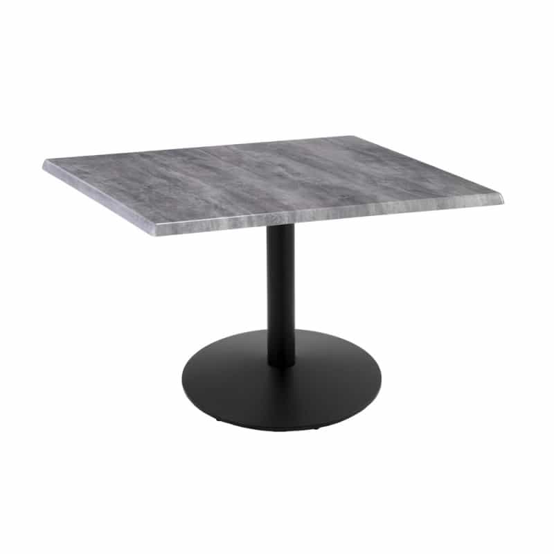Indoor/Outdoor 30" Tall Od214 Black Table Base With 22" Diameter Foot And 36" X 36" Square Indoor/Outdoor Greystone Top By The Holland Bar Stool Co