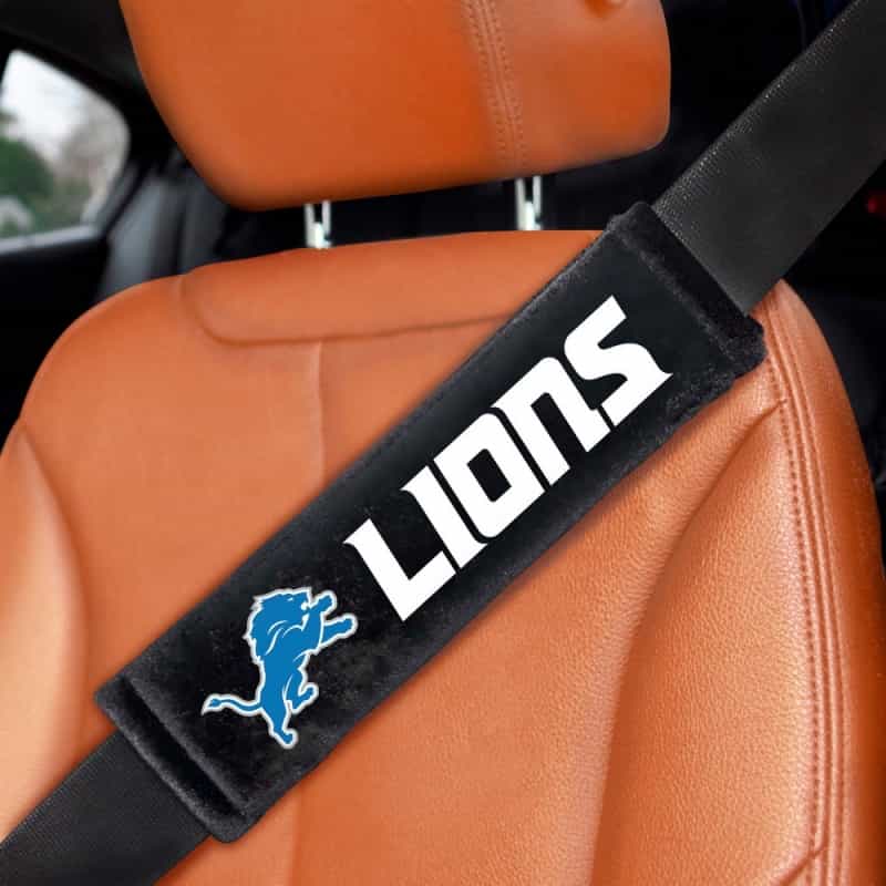 Detroit Lions Embroidered Seatbelt Pad - 2 Pieces